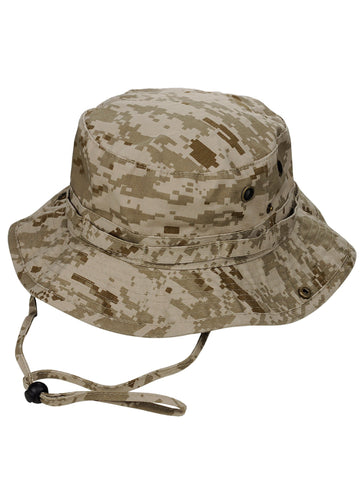 MG Men's Washed Cotton Twill Chin Cord Outdoor Hunting Hat, Desert Digital, XL