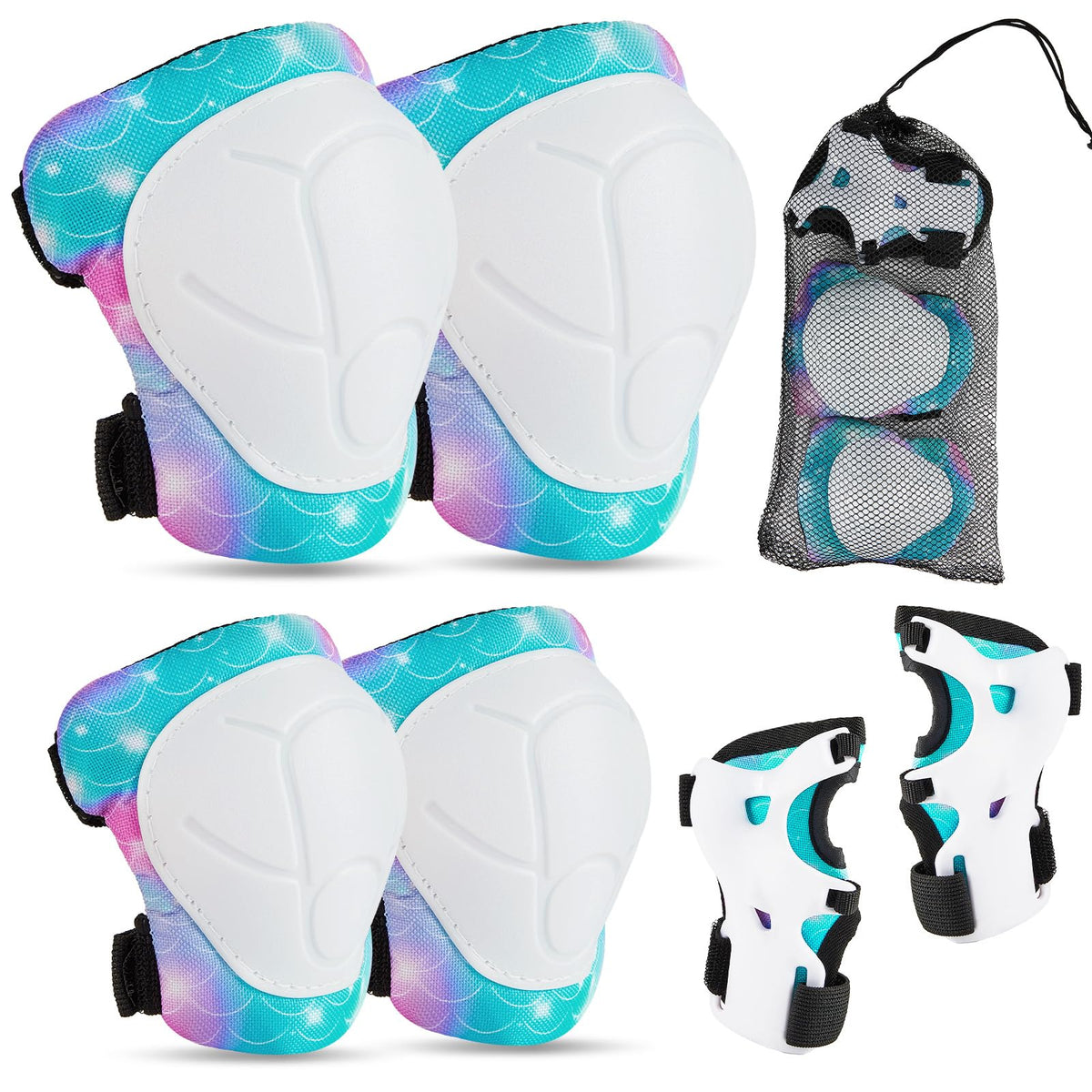 MHJY Knee Pads for Kids Elbow Pads Children Wrist Guards Unicorn Protective Gear Set for Girls Boys Roller Skates, Skateboard, Bike, Scooter, Inline Skating, Cycling Age 3-8 Years