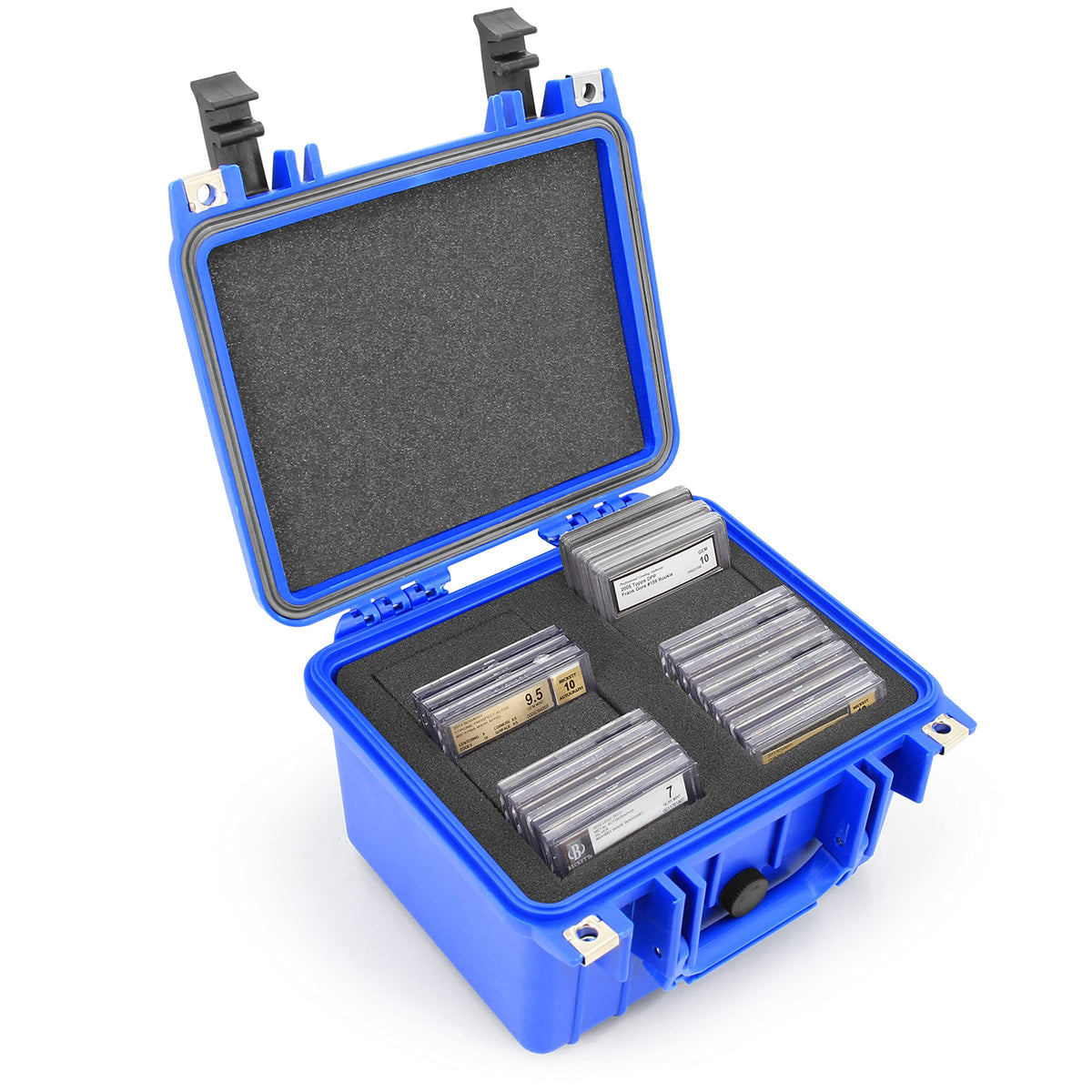 CASEMATIX Graded Card Storage Box Case Compatible with 30+ BGS PSA Graded Sports Trading Cards or 150+ Top Loader Card Case, Waterproof Graded CardBox With Scratch Resistant Card Case Dividers