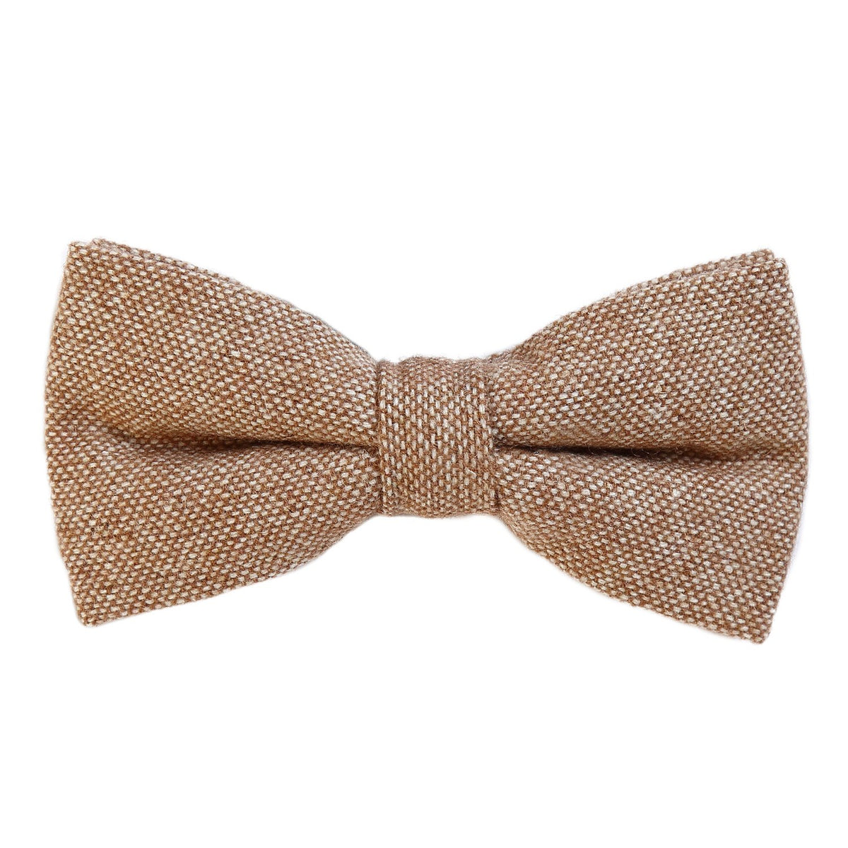 DonDon Men's Cotton Bow Tie, Adjustable, 12 x 6 cm, Light Brown White