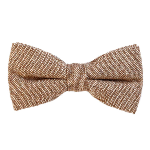 DonDon Men's Cotton Bow Tie, Adjustable, 12 x 6 cm, Light Brown White