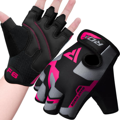 RDX Gym Weight Lifting Gloves Workout Fitness Bodybuilding Breathable Powerlifting Wrist Support Training Exercise, Pink, S