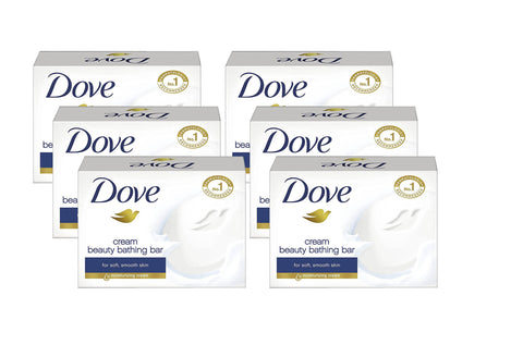 Dove Cream Beauty Bathing Soap Bar, 50gm - Pack of 6