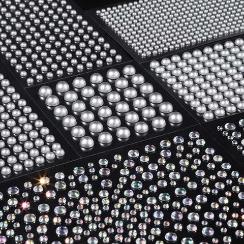 Teenitor 2582Pcs Silver Hair Jewels and Hair Gems Silver Face Gems Face Jewels Self Adhesive Hair Gems for Face, Hair, Makeup, Body 3/4/5/6/8MM