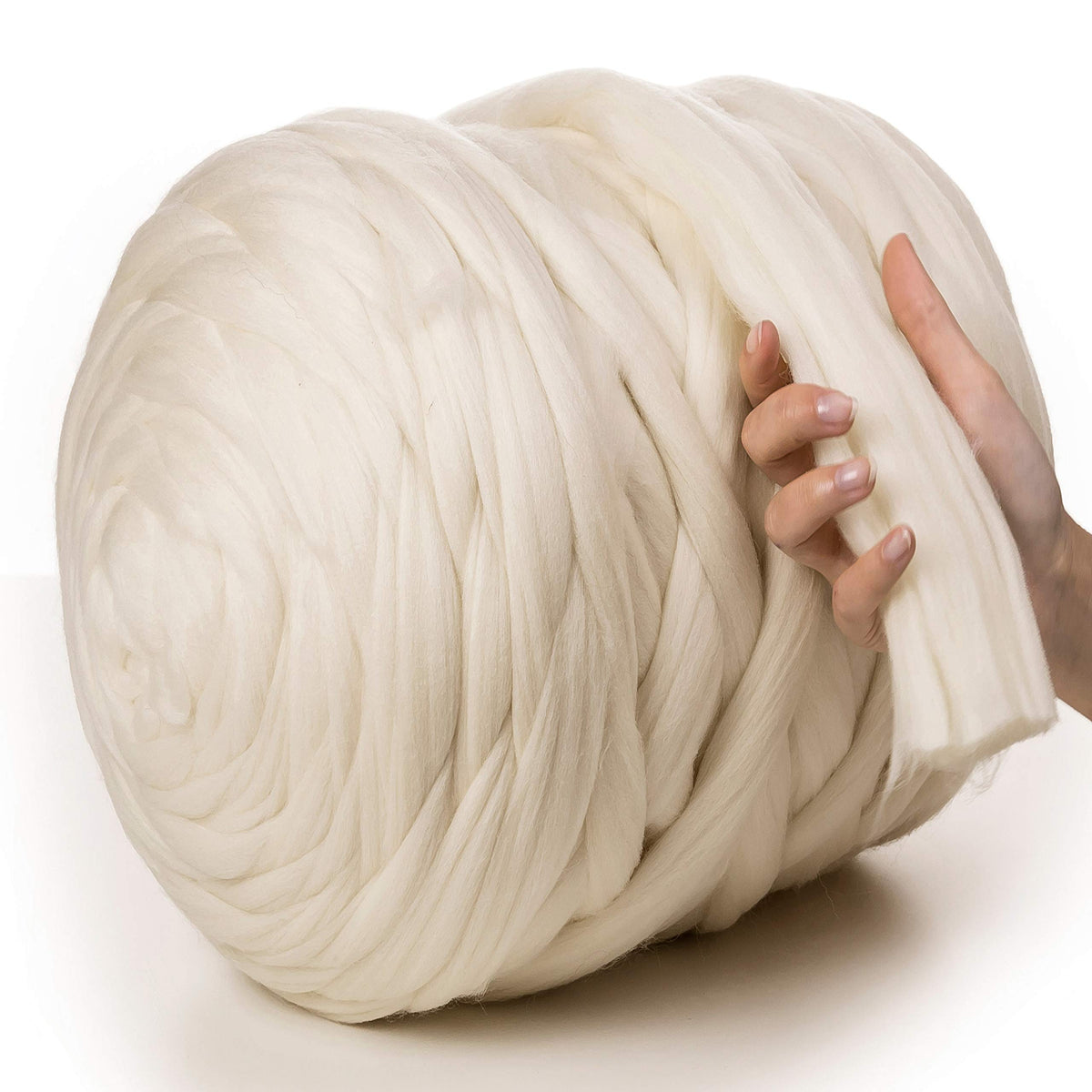 MeriWoolArt 100% Merino Wool, 4-5 cm Wool Yarn for Wet Felting and Needle Felting, DIY Thick Soft Wool Blanket, Chunky Knitting Wool
