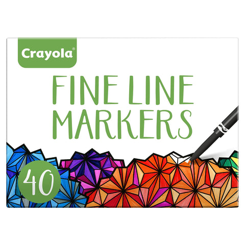 Crayola Fine Line Marker Set, Multi-Colour, 40 Count (Pack of 1)
