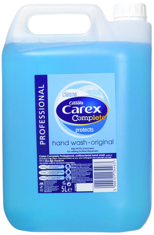 Carex Original Professional Antibacterial Hand Wash - Kills 99.9% of Bacteria & Viruses, Dermatologically Tested Liquid Soap that Cleans, Cares & Protects Hands, 5 Litre