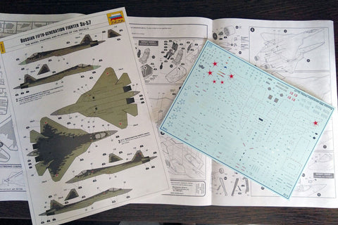 Zvezda 7319 500787319-1 500787319 - 1:72 Sukhoi SU-57 - Plastic Construction Model Assembly Kit - for Beginners - Detailed, Unvarnished