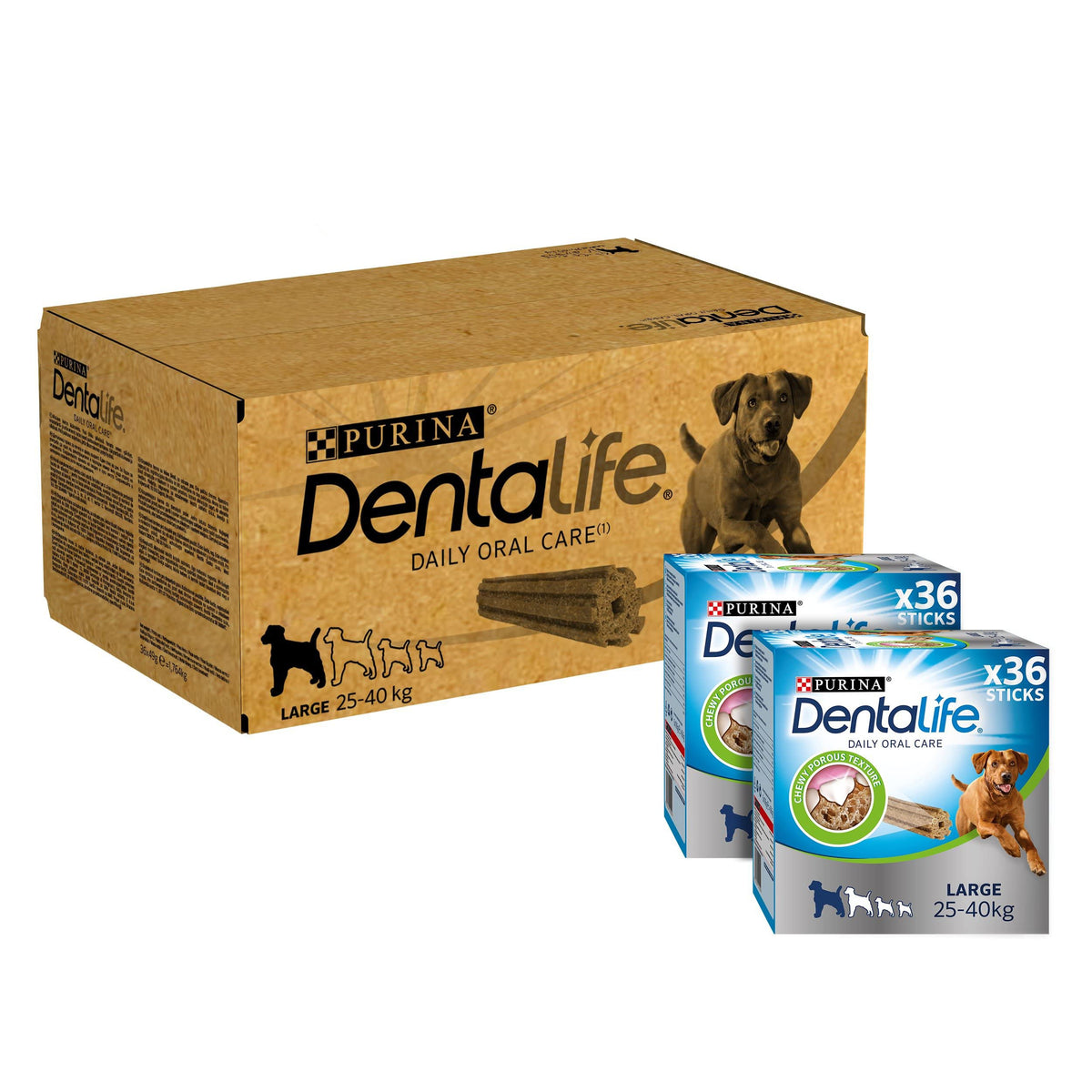 DENTALIFE Large Dog Treat Dental Chew 36 Stick, Pack of 2