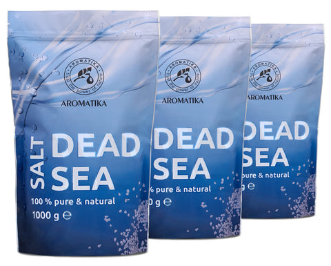 Bath Salt with Dead Sea Salt Set 3x1kg (Zipper) - 100% Pure and Natural - Dead Sea Salts 3x1000g - Body Care - Best Benefits for Good Sleep - Beauty - Bathing - Body Care - Wellness - Relax - Spa