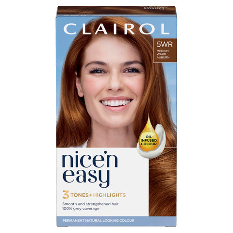 Clairol Nicen Easy CrÃƒÆ’Ã†â€™Ãƒâ€ Ã¢â‚¬â„¢ÃƒÆ’Ã¢â‚¬Â ÃƒÂ¢Ã¢â€šÂ¬Ã¢â€žÂ¢ÃƒÆ’Ã†â€™ÃƒÂ¢Ã¢â€šÂ¬Ã…Â¡ÃƒÆ’Ã¢â‚¬Å¡Ãƒâ€šÃ‚Â¨me, Natural Looking Oil Infused Permanent Hair Dye, 5WR Medium Warm Auburn