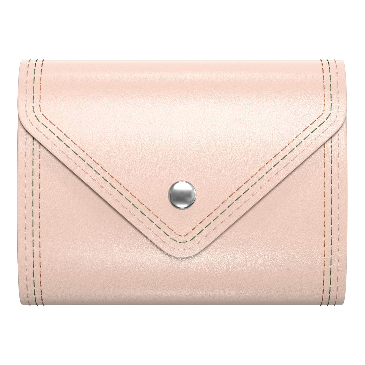 Nipichsha Credit Card Holder, Small Card Wallet, Slim Leather Card Holder Wallet, Pocket Business Card Case with Clasp for Women Men(Pink)