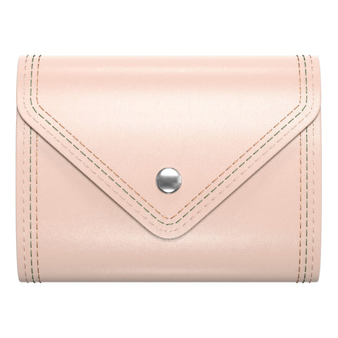 Nipichsha Credit Card Holder, Small Card Wallet, Slim Leather Card Holder Wallet, Pocket Business Card Case with Clasp for Women Men(Pink)