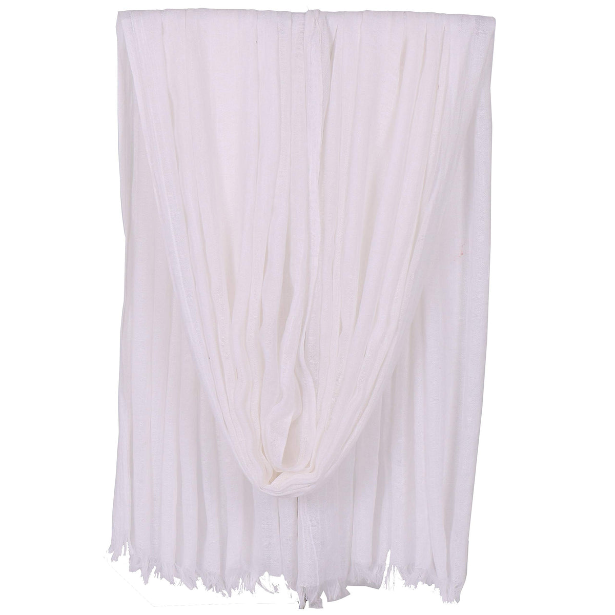 LMVERNA Linen Cotton Scarf for Women Soft Lightweight Fringed Scarf Beach Gauze Summer Wraps and Shawls (White)