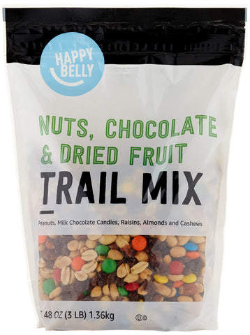 Amazon Brand, Happy Belly Nuts, Chocolate & Dried Fruit, Trail Mix, 3 Lb (Pack of 1)