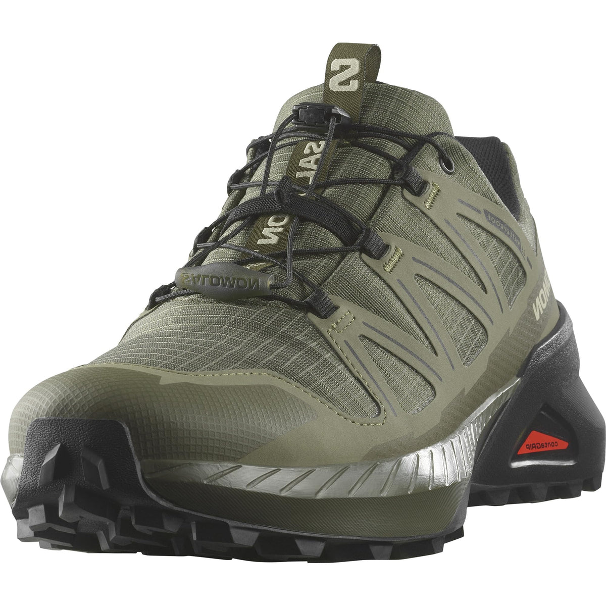 Salomon Men's Speedcross Peak CLIMASALOMON Waterproof Hiking Shoe, Olive Night/Deep Lichen Green/Black, 10