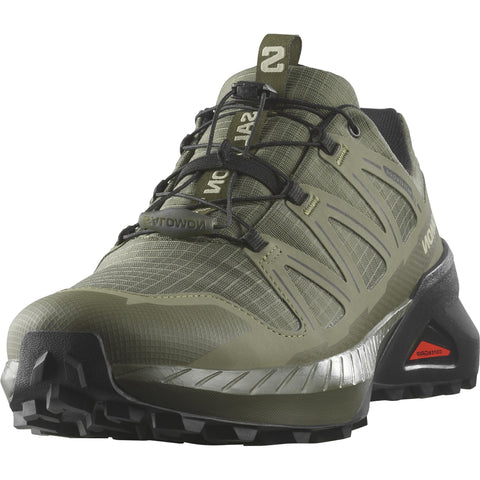 Salomon Men's Speedcross Peak CLIMASALOMON Waterproof Hiking Shoe, Olive Night/Deep Lichen Green/Black, 10