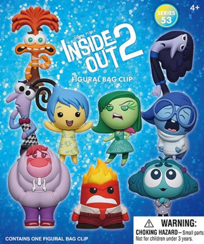 Monogram Disney Inside Out 2 Figural Bag Clip Series 53-3D Foam Figural Bag Clip in Blind Bag - Keychain ONE RANDOM BAG PER ORDER, Multicolor, 2.5"