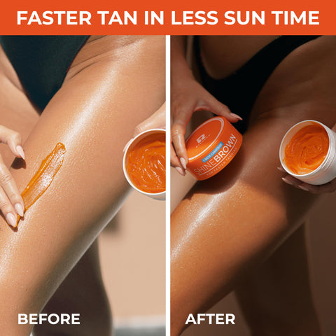 BYROKKO Shine Brown Beta Carotene Tanning Accelerator, Carroten Tanning Gel Effective in Sunbeds & Outdoor Sun, Natural Tan-boosting Sunbed Cream, 200 ml