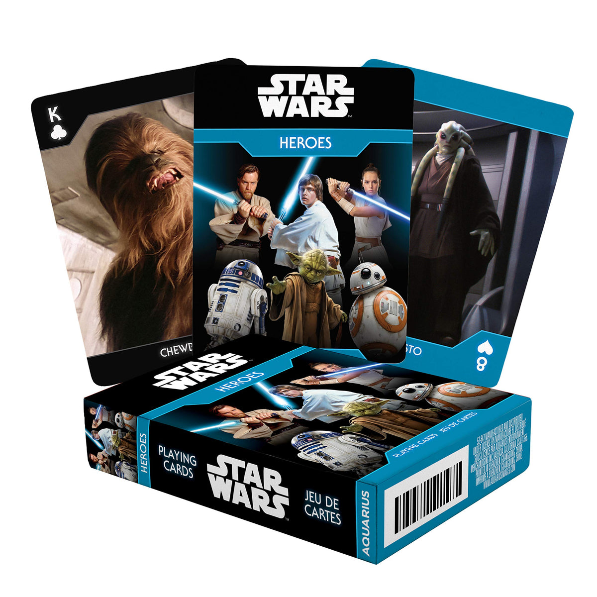 AQUARIUS Star Wars Playing Cards - Light Side Heroes Themed Deck of Cards for Your Favorite Card Games - Officially Licensed Star Wars Merchandise & Collectibles