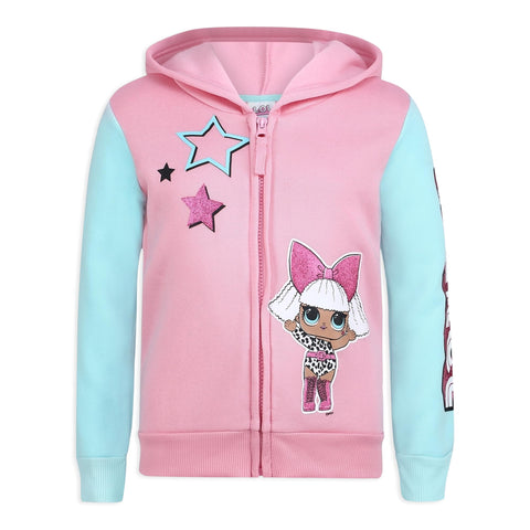 L.O.L. Surprise! MGA Diva Girls Zip-Up Hooded Sweatshirt for Little Kids to Big Kids MGA Entertainment - Pink Hoodie