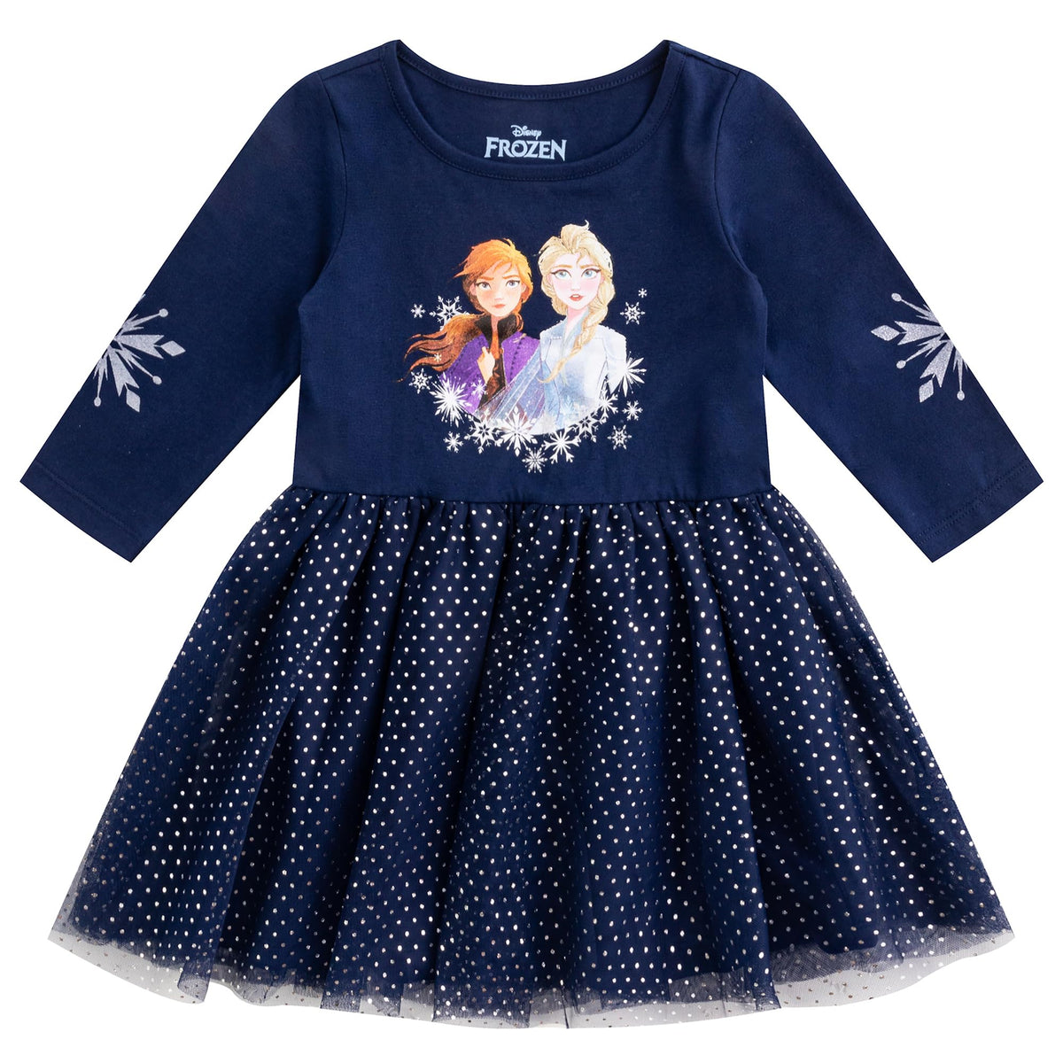 Disney Frozen Elsa and Anna Girls Tutu Dress for Toddler and Little Kids Navy