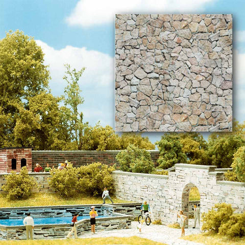 Busch 7422 Wall Card Natural Stone HO Scale Scenery Kit