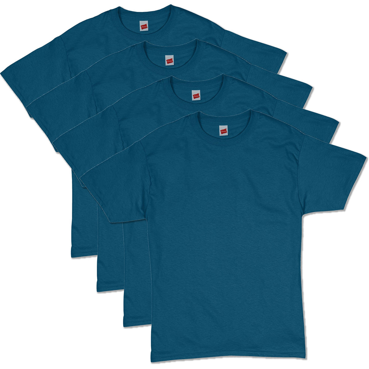 Hanes Men's Essentials Short Sleeve T-shirt Value Pack (4-pack),sapphire,Large
