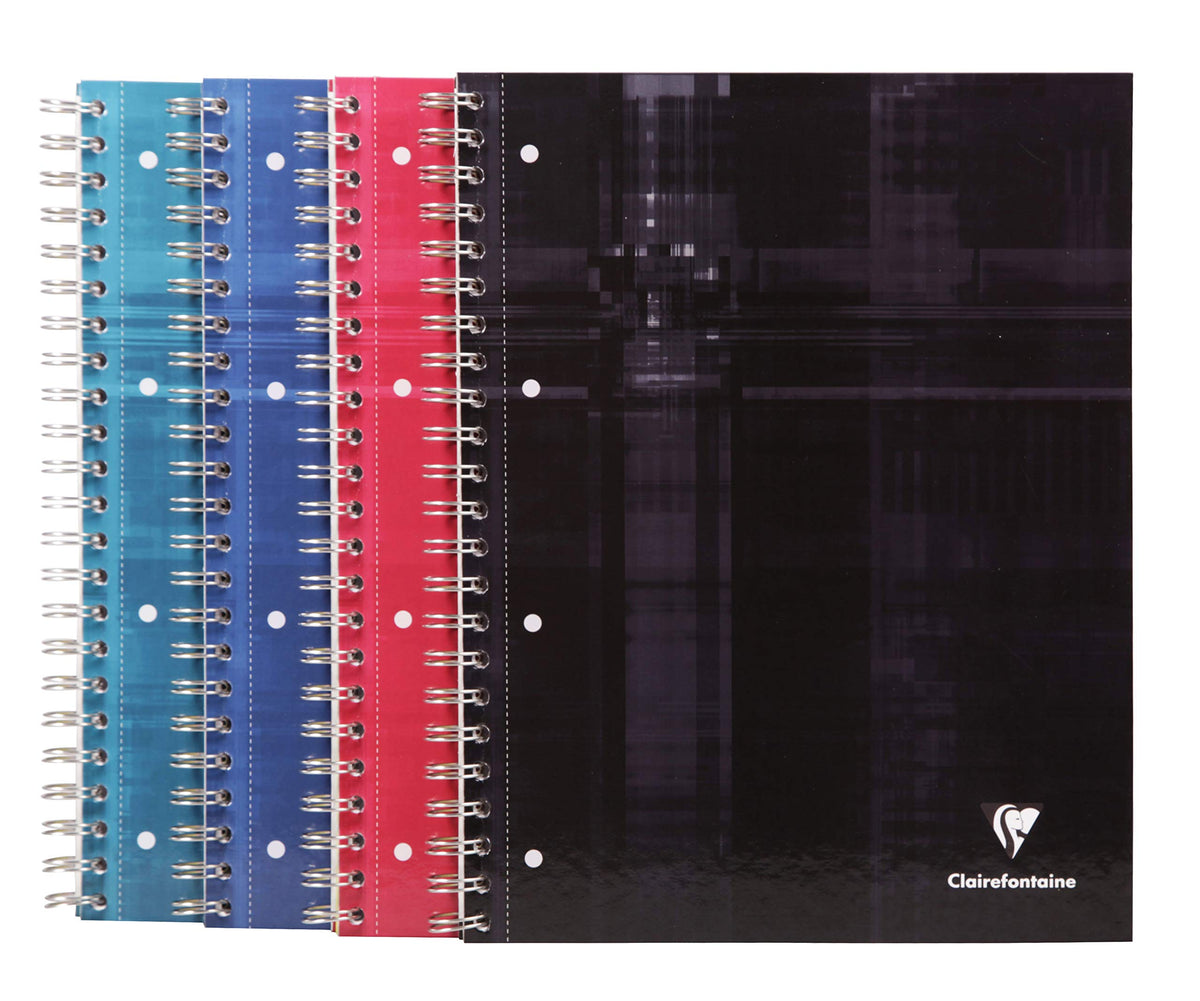 Clairefontaine - Ref 8215C - Wirebound Hard Cover Notebook (80 Sheets) - A4+ Size, Lined Ruling, 90gsm Brushed Vellum Paper, Laminated Card Cover - Single Random Colour Cover ()