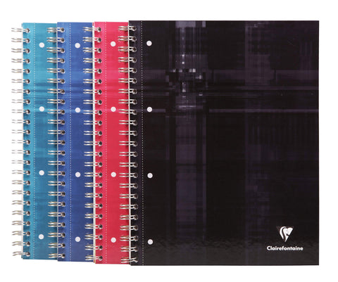 Clairefontaine - Ref 8215C - Wirebound Hard Cover Notebook (80 Sheets) - A4+ Size, Lined Ruling, 90gsm Brushed Vellum Paper, Laminated Card Cover - Single Random Colour Cover ()