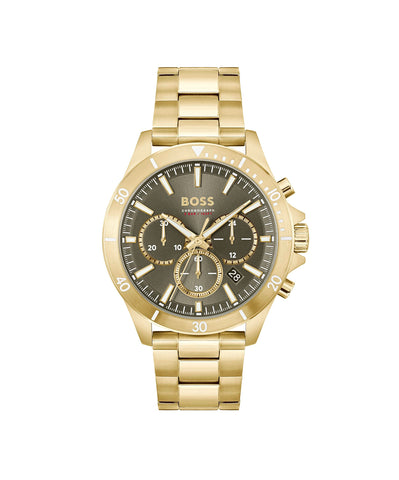 BOSS Chronograph Quartz Watch for Men with Gold Colored Stainless Steel Bracelet - 1514059