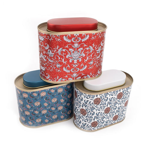 Framendino, 3 Pack Large Metal Tinplate Tea Sealed Canister Tins Organizer Box for Loose Tea
