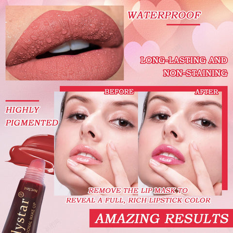 XiaoTu 6 Colors Peel Off Lip Stain Tint,Magic Tattoo Color Tear Off Matte Liquid Lipstick Nude Lip Gloss Sets for Women,Waterproof Long Lasting Non-stick Cup Peel Off Lip Tint Stain Makeup Set
