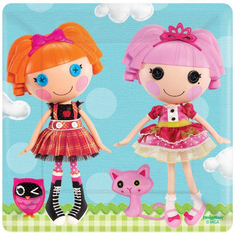 Adorable Lalaloopsy Square Dessert Paper Plates Birthday Party Disposable Tableware (8 Pack), Multi Color, 7".