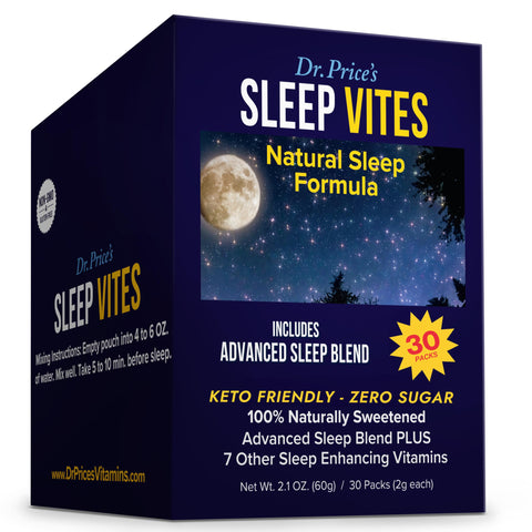 Dr. Price's Vitamins Natural Sleep Aid - Sleep Supplement - Melatonin for Sleep - 30 Packets - Sleep Aids Adults, Tryptophan, Calming Magnesium Powder, Non Drowsy Sleep Support