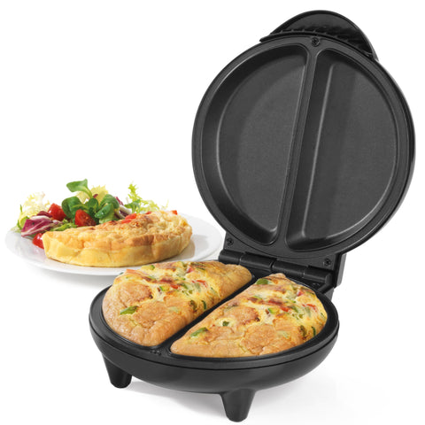 Salter Dual Omelette Maker - Non-Stick Deep Fill Cooking Plates, Double Egg Cooker, Makes 2 Omelettes, No Flipping Required, Cook With Little To No Oil, Fast Preheat, Easy Clean, 750W, EK2716