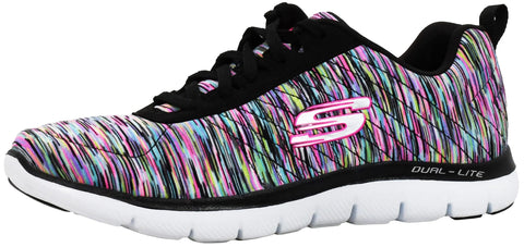 Skechers Women's Flex Appeal 2.0 Black/Multi Sneaker 6 M US