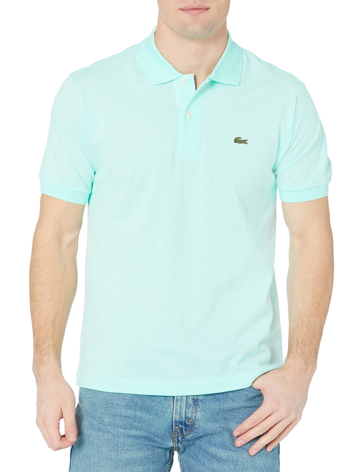 Lacoste Mens Legacy Short Sleeve L.12.12 Pique Polo Shirt, Syringa Mint, Medium