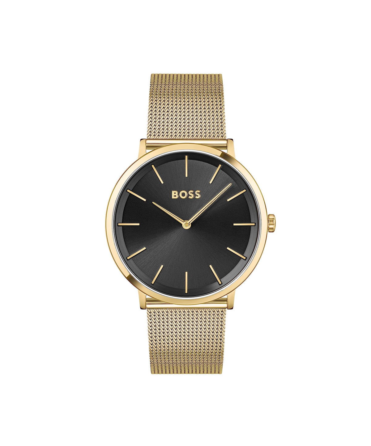 BOSS Analogue Quartz Watch for Men with Gold Colored Stainless Steel mesh Bracelet - 1513909