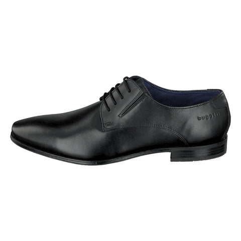 bugatti Men's Business shoe made of leather, classic derby with elastic band, Black, 9.5 UK