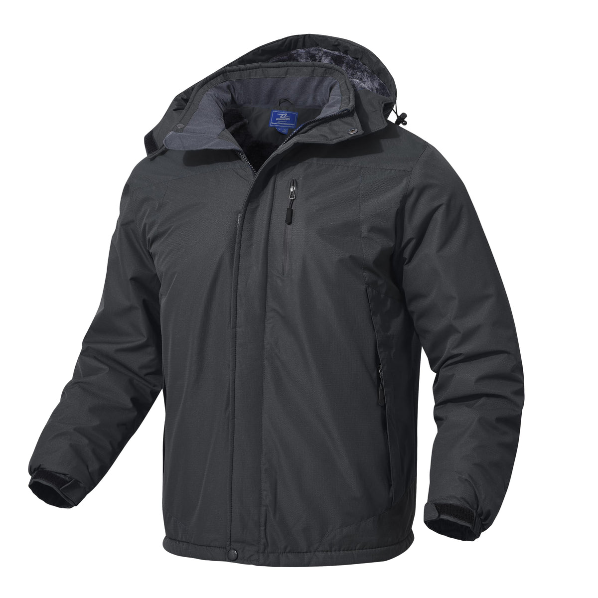 Mens Winter Jackets Ski Snow Coats Warm Fleece Lined Waterproof Windbreaker Softshell Hooded Jackets Raincoats Drakgrey S