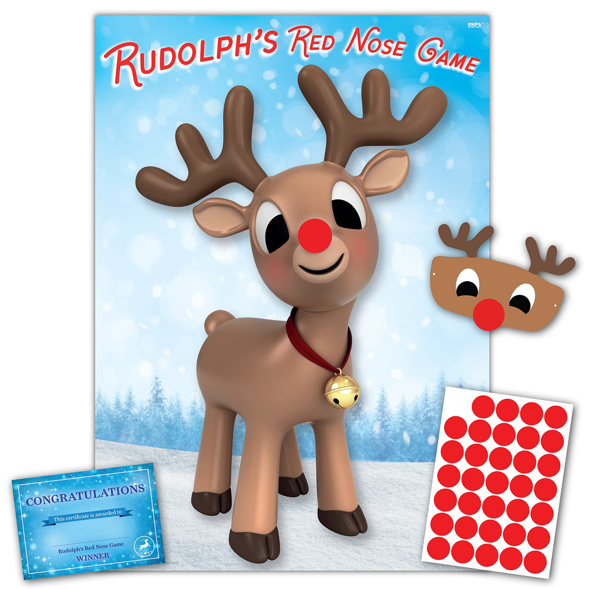 Christmas Family Game - RUDOLPHÃƒÆ’Ã†â€™Ãƒâ€šÃ‚Â¢ÃƒÆ’Ã‚Â¢ÃƒÂ¢Ã¢â€šÂ¬Ã…Â¡Ãƒâ€šÃ‚Â¬ÃƒÆ’Ã‚Â¢ÃƒÂ¢Ã¢â€šÂ¬Ã…Â¾Ãƒâ€šÃ‚Â¢S RED NOSE GAME | 35 Players | Prize | XL Poster Included for Kids, Office Christmas Party, Stocking Filler or Elf on the Shelf Ideas