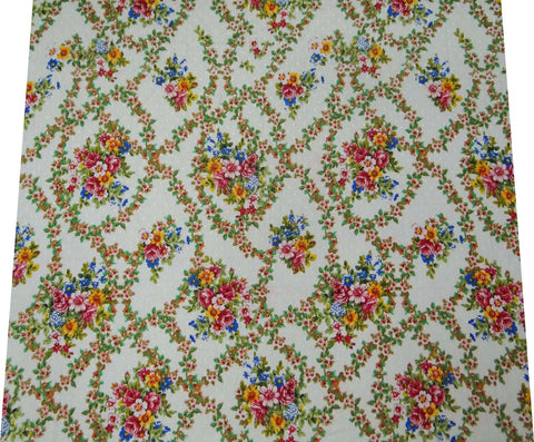 IBA Indianbeautifulart Cotton Jacquard Beige Fabric Sew 42" Width Indian Handmade Floral Crafted Sewing Fabric By Per Yard