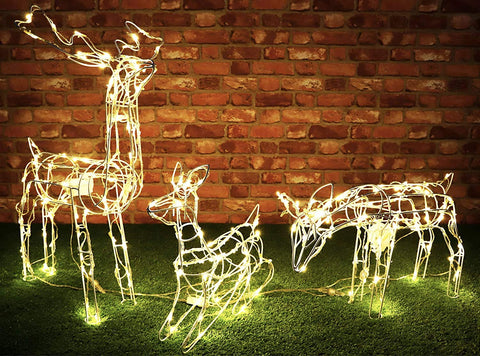 Christmas Concepts® Set Of 3 Animated Light Up Reindeer Family With Warm White LED Lights- Christmas Lights