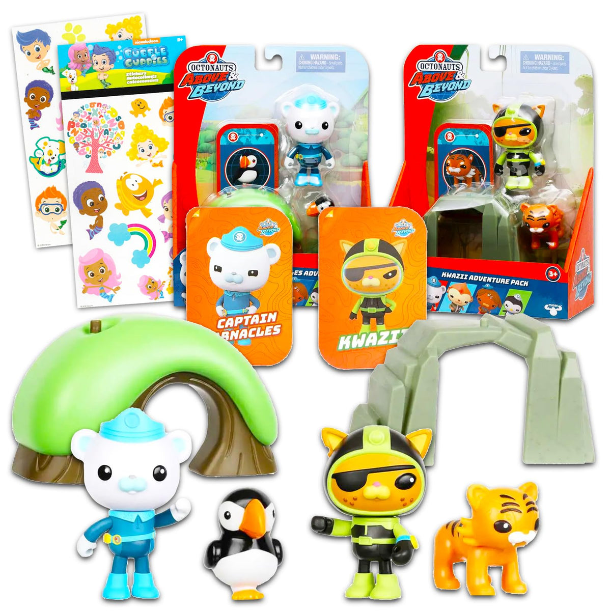Disney Octonauts Toys Bundle - 2 Pc Octonauts Action Figure Playsets Featuring Captain Barnacles and Kwazii, Accessories and More | Octonauts Party Favors