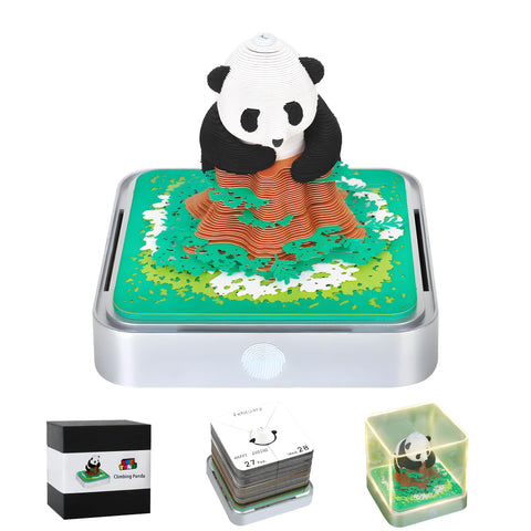 MACTANO 3D Art Calendar Memo Pad 2025, Time Piece Calendar Tear Away Paper Carving Sticky Note(Panda)