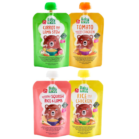 Baby Likes Halal Organic Baby Meals Mixed Combo Pack from 7 months 4 x 130g