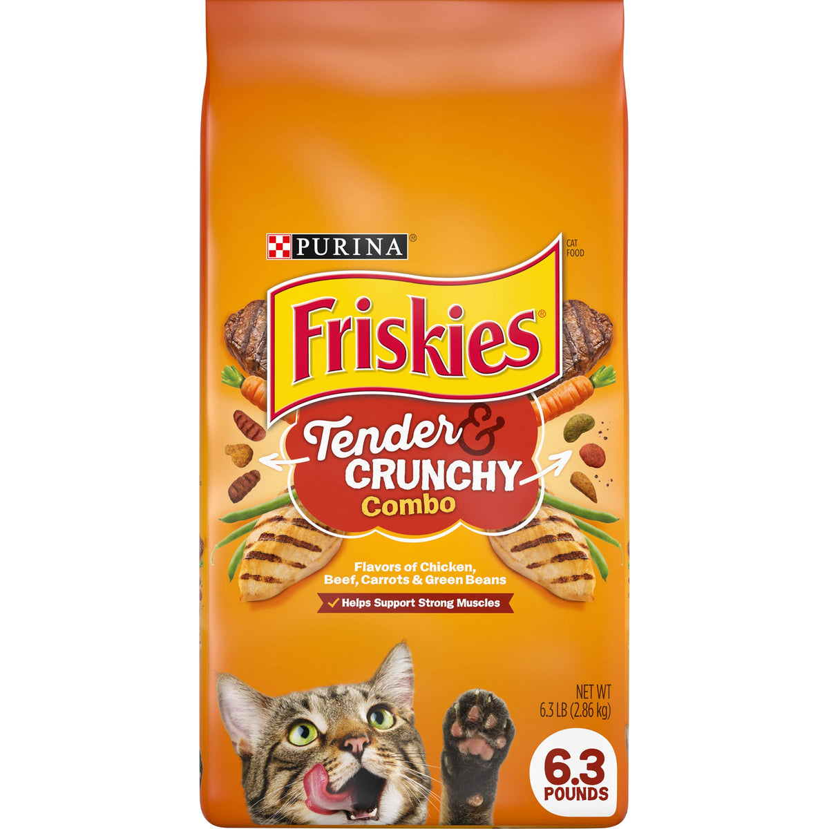 Purina Friskies Dry Cat Food, Tender & Crunchy Combo - 6.3 lb. Bag