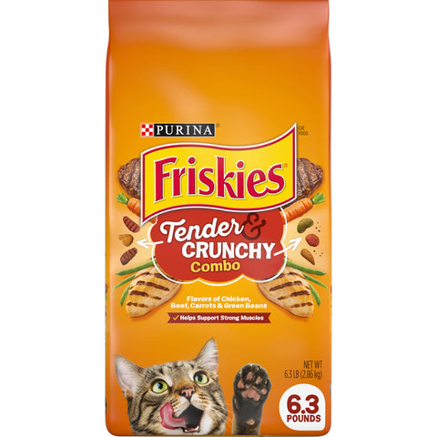 Purina Friskies Dry Cat Food, Tender & Crunchy Combo - 6.3 lb. Bag