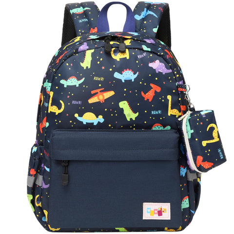 mygreen Blue Dinosaur Toddler Bag with Chest Clip Toy Bag Preschool Bag Travel Bacpack for Boy Girl